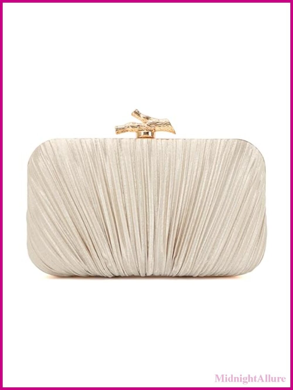 Pleated Silky Fabric Evening Clutch With Chain Strap Crossbody Bag